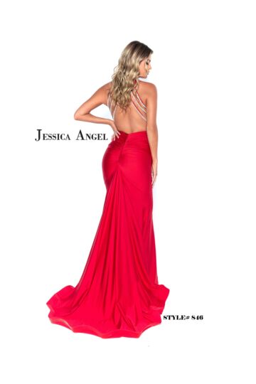 Jessica Angel 846 Strappy Back Plunging Neck Dress
