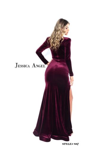 Jessica Angel 887 Cutaway Slit Long Sleeve Dress