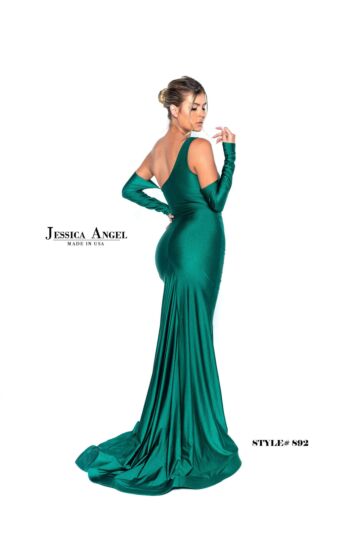 Jessica Angel 892 Asymmetrical Neckline Long Sleeves Dress