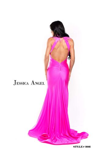 Jessica Angel 906 High Neck Cutout Back Dress