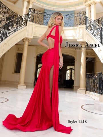 Jessica Angel 2418 Long Streamer One Shoulder Dress