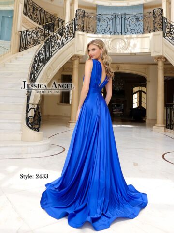 Jessica Angel 2433 Double Slit Embellished Waist Dress