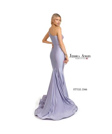 Jessica Angel 2566 Embellished Top One Shoulder Cutout Dress