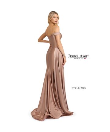 Jessica Angel 2573 Side Tail High Slit Off The Shoulder Dress