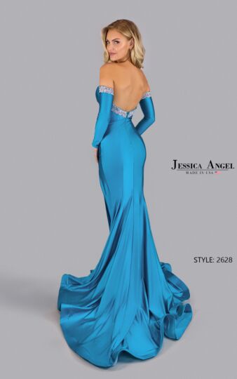 Jessica Angel 2628 Plunging Neckline Off The Shoulder Dress
