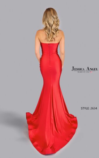 Jessica Angel 2634 Asymmetrical Neckline Pleated Strapless Dress