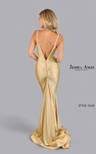 Jessica Angel 2638 Plunging Back Hot Fix Dress