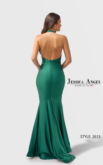 Jessica Angel JA2613 High Slit Halter Neck Jersey Dress