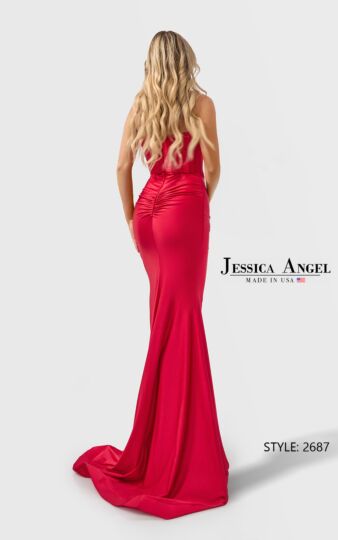 Jessica Angel JA2687 Strapless Corset Bodice High Slit Dress