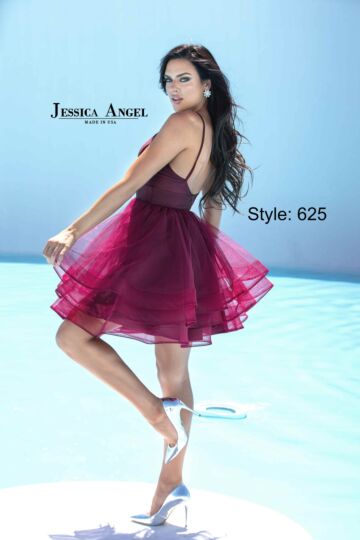 Jessica Angel 625 Layered Skirt Spaghetti Straps Dress
