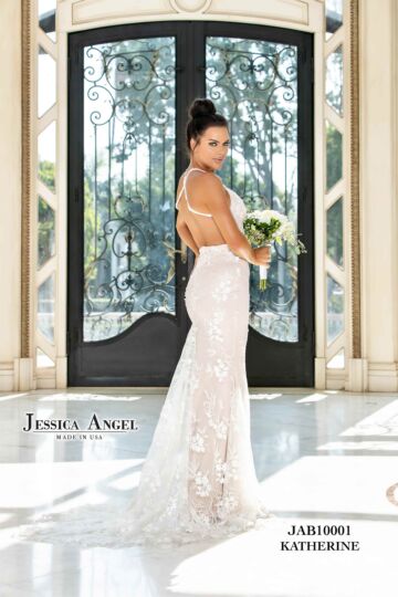 Jessica Angel 10001 Floral Lace Cross Back Wedding Dress