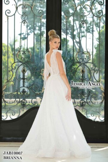 Jessica Angel 10007 Tie Straps Plunging Neck Bridal Dress