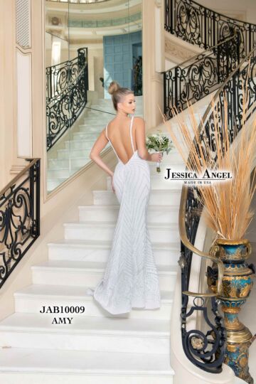Jessica Angel 10009 Spaghetti Straps Embellished Wedding Gown