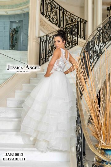 Jessica Angel 10012 Layered Skirt Lace Bodice Wedding Dress