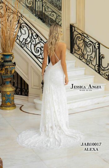 Jessica Angel 10017 Criss Cross Back Surplice Bodice Bridal Dress