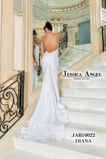 Jessica Angel 10022 Criss Cross Back Long Train Wedding Gown
