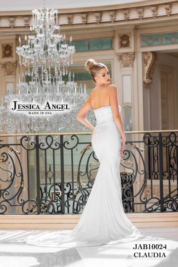 Jessica Angel 10024 Beaded Neckline Strapless Wedding Dress
