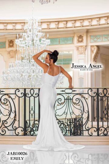 Jessica Angel 10026 Center Slit Spaghetti Straps Bridal Gown