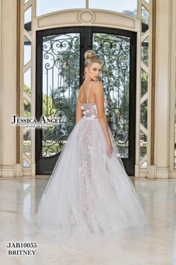 Jessica Angel 10035 Long Overskirt Floral Appliques Wedding Dress