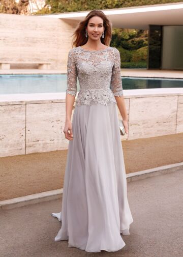 Alyce Paris 27470 Lace Bodice Three-Quarter Sleeve Dress