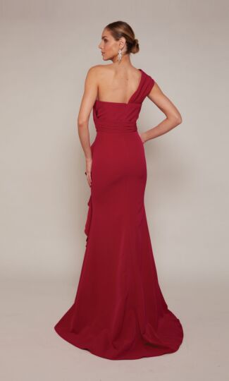 Alyce Paris 27646 Ruffle Slit One Shoulder Dress