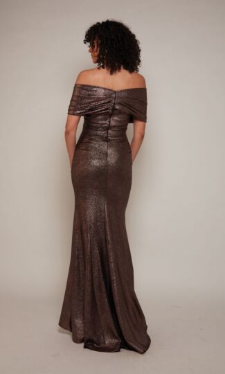 Alyce Paris 27666 Off The Shoulder Metallic Dress