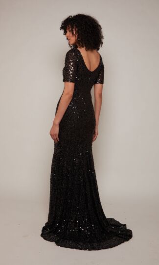 Alyce Paris 27668 Short Sleeve Sequin Dress