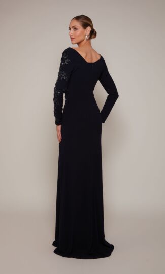 Alyce Paris 27675 Asymmetric Neckline Long Sleeve Dress