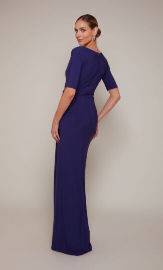 Alyce Paris 27682 Side Slit Surplice V-Neck Dress