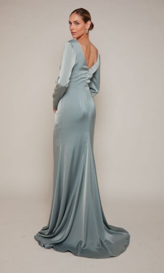 Alyce Paris 27694 Faux Wrap Long Sleeve Dress