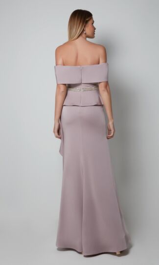 Alyce Paris 27563 Asymmetric Peplum Beaded Waist Dress