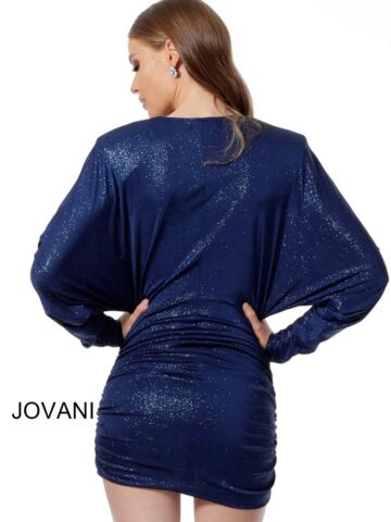 Jovani 1696 Batwing Sleeve Short Formal Dress