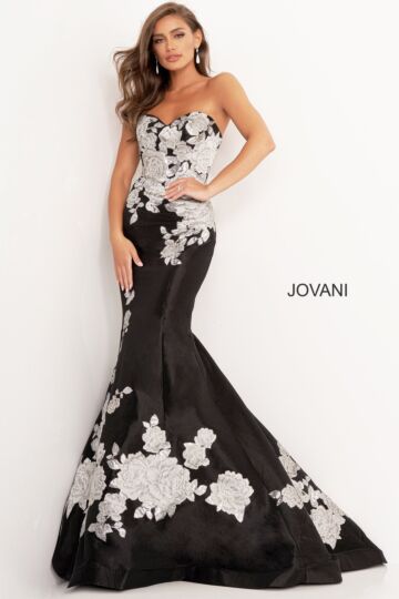 Jovani 3917 Strapless Floral Dress