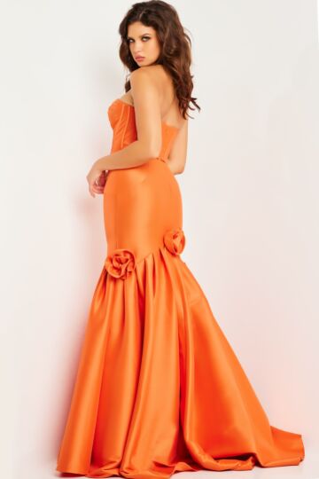 Jovani 24613 Rosette Skirt Corset Bodice Dress