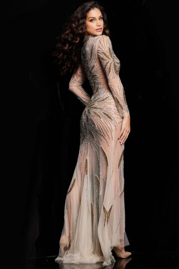 Jovani 26257 High Neck Illusion Dress