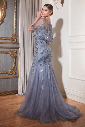 LaDivine Dress CDS438 Godet Skirt Mother Of The Bride Gown