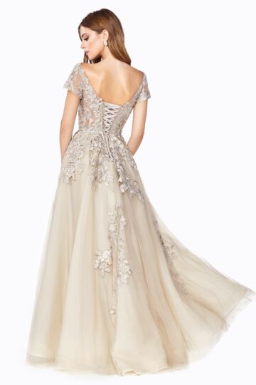 LaDivine C20 Off The Shoulder Embroidered Dress