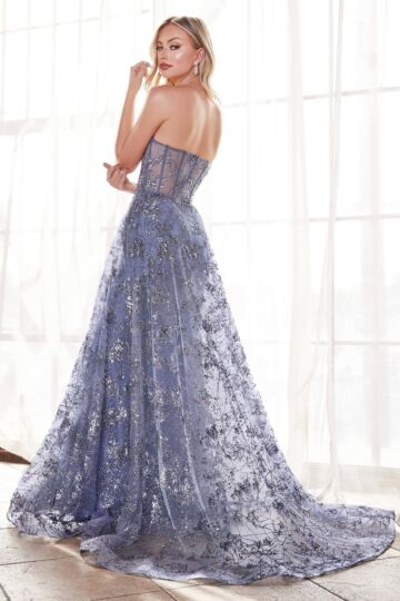 LaDivine CB046 Long Overskirt Sheer Corset Dress