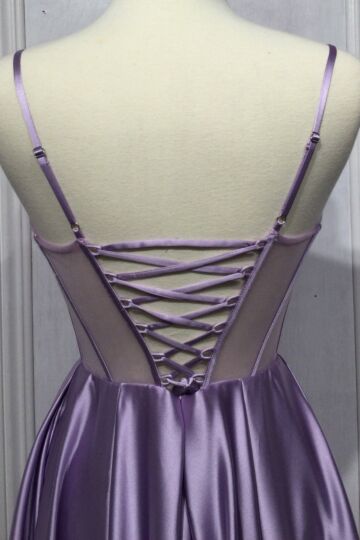 LaDivine CD276 High Slit Sheer Corset Dress