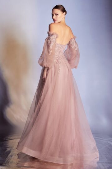 LaDivine CD948 Detached Sleeves Sheer Corset Dress