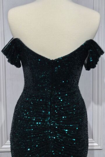 LaDivine CH144 Off The Shoulder Sequin Dress