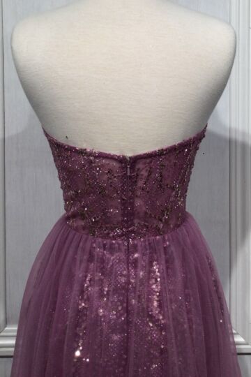 LaDivine J845 Tulle Overskirt Strapless Sweetheart Dress