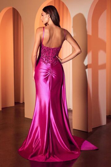 Ladivine CDS524 Lace Corset Side Tail Dress