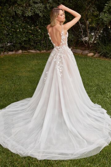 LaDivine CDS436W Scoop Back Illusion Sides Wedding Gown