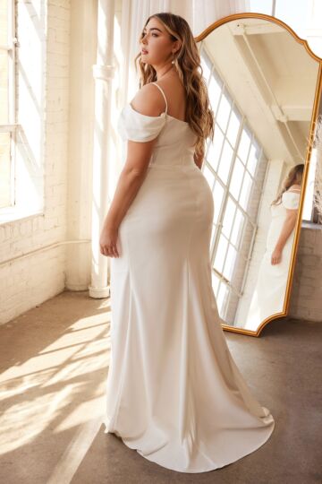 LaDivine KV1057WC Off-The-Shoulder Neck Plus Size Bridal Gown