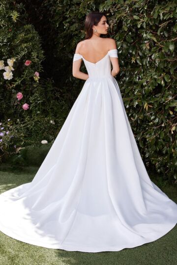 Ladivine CDS513W Scoop Neck Off-The-Shoulder Bridal Gown