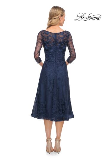 La Femme 30016 Illusion Sleeves Lace Dress