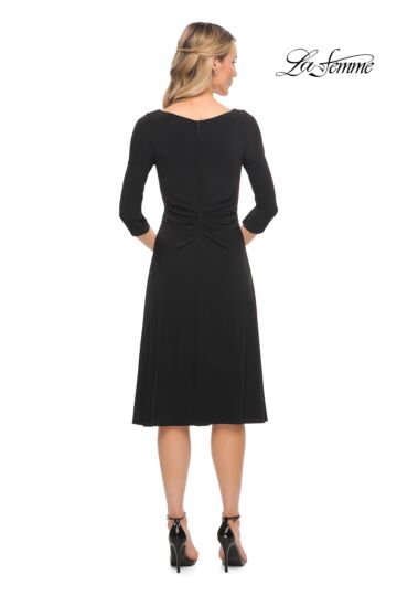 La Femme 30069 Three Quarter Sleeves V-Neck Dress