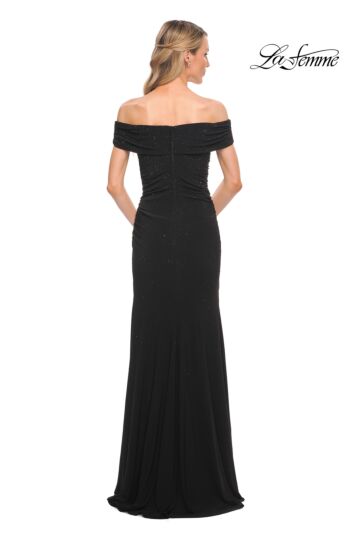 La Femme 30117 Beaded Jersey Off The Shoulder Dress