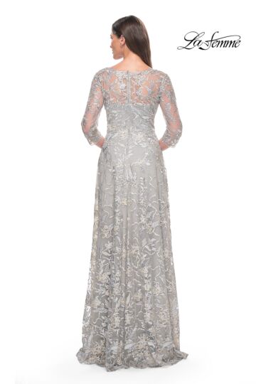 La Femme 30031 A-Line Lace Illusion Sleeve Dress